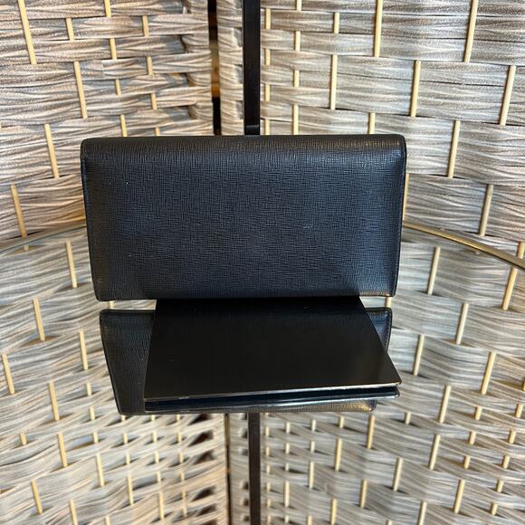 RARE Fendi Black Vitello Elite Calfskin Leather Crystal Eye Monster Long Wallet - Picture 10 of 13